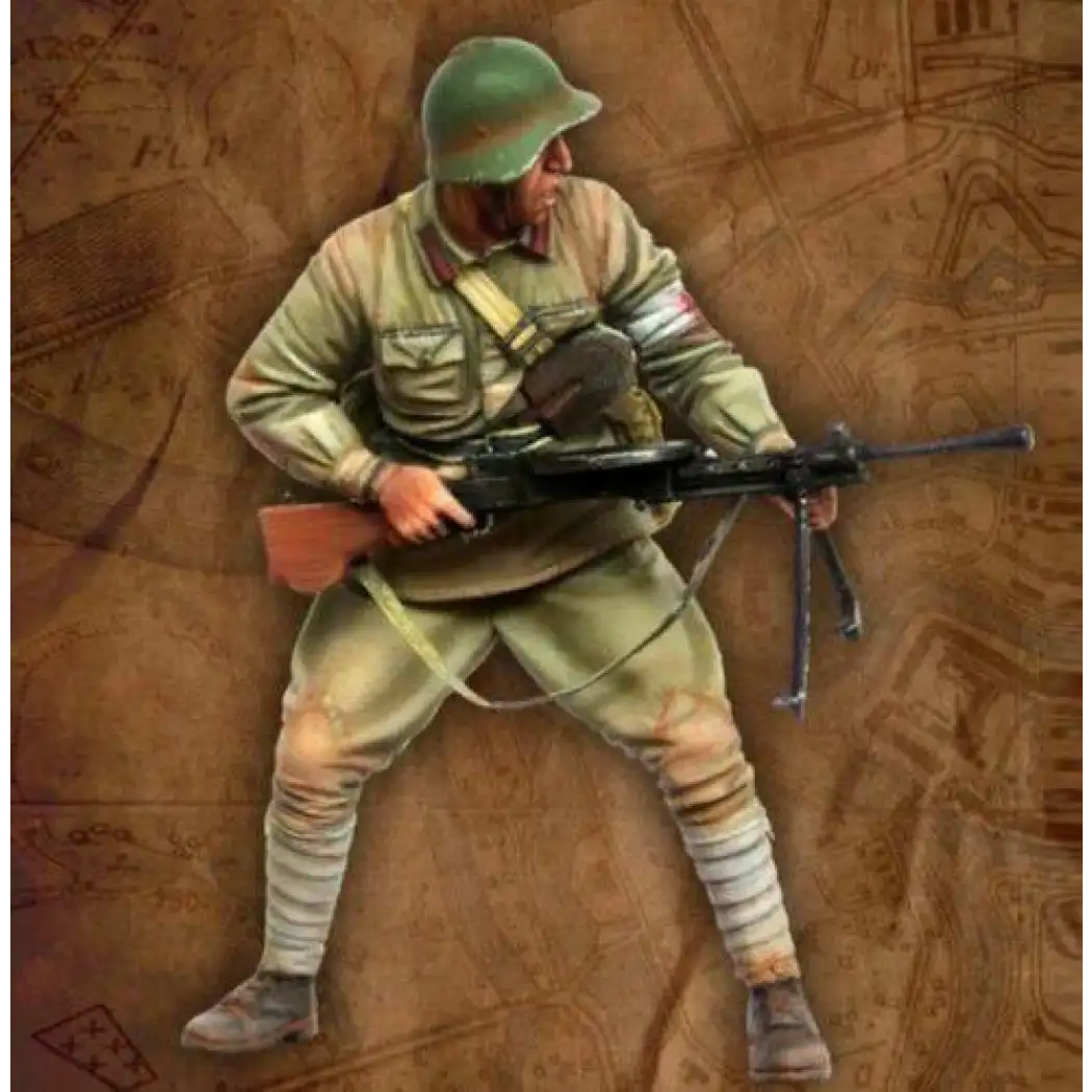 1/35 Resin Model Kit Italian Soldier Machine Gunner WW2 Unpainted - Model-Fan-Store