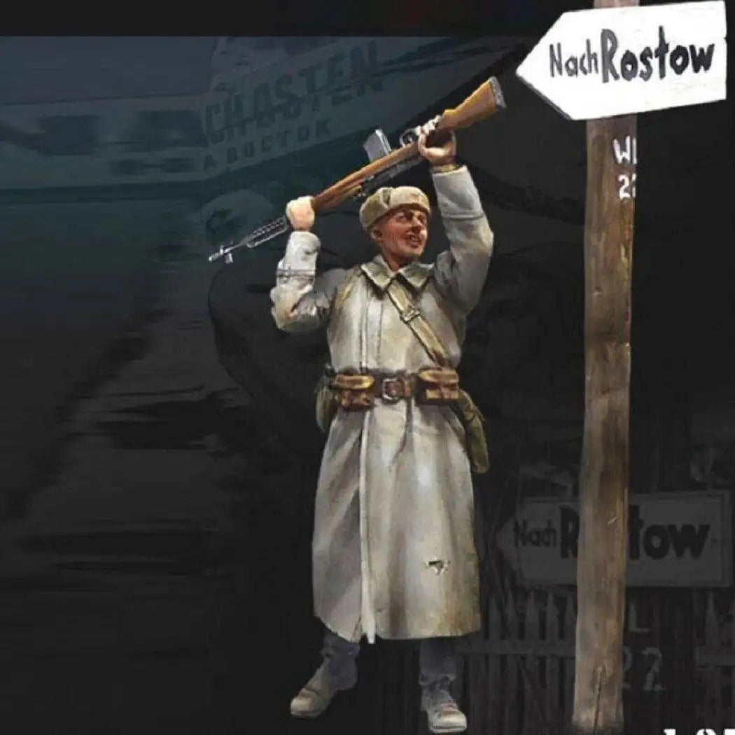 1/35 Resin Model Kit Soviet Soldier Infantryman Knocks Route WW2 Unpai ...