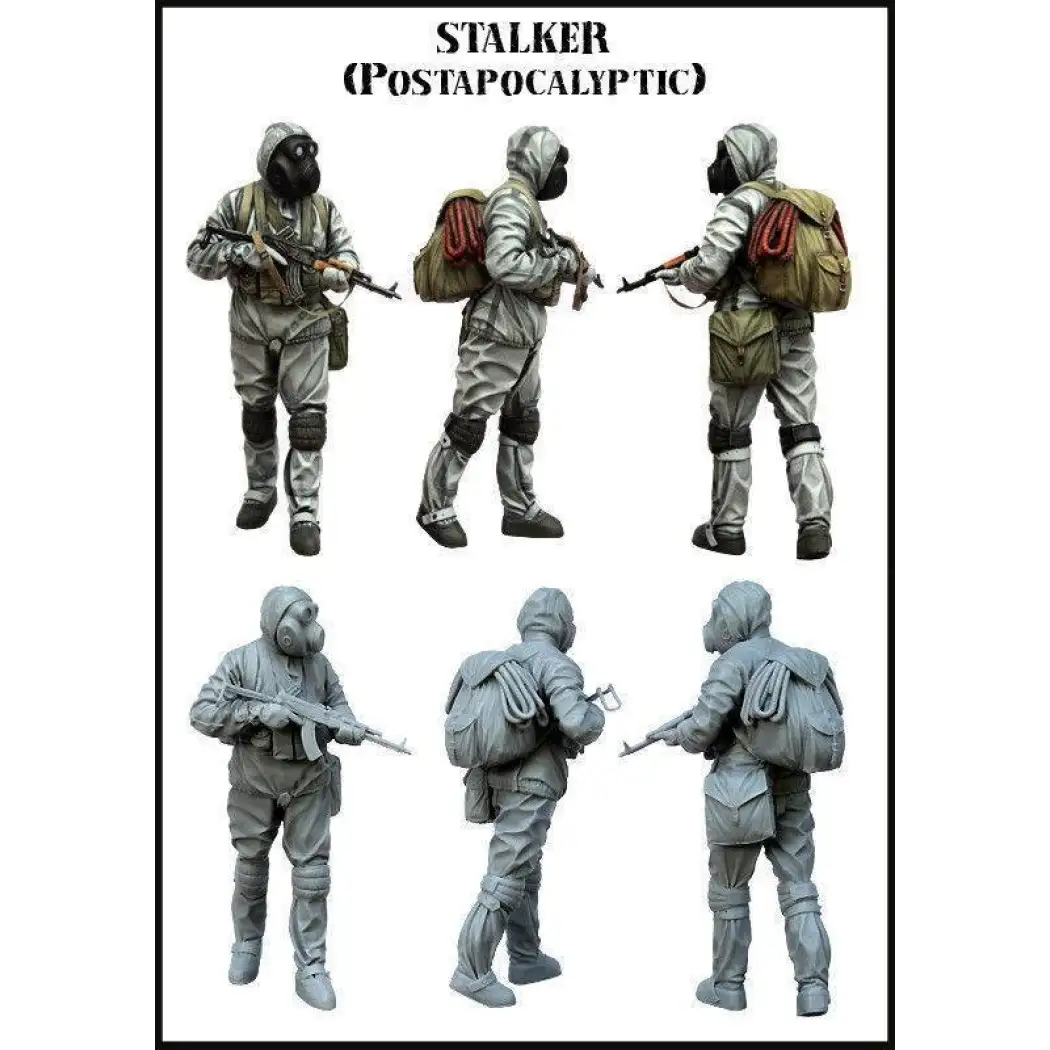 1/35 Resin Model Kit Stalker Biochemical Soldier Gas Mask & Gun Unpainted - Model-Fan-Store