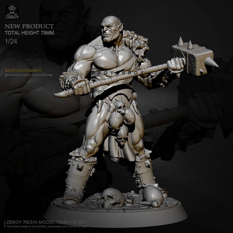 1/24 Resin Casting Model Kit Warrior Orc WOW Fantasy TD-2611 Unpainted - Model-Fan-Store